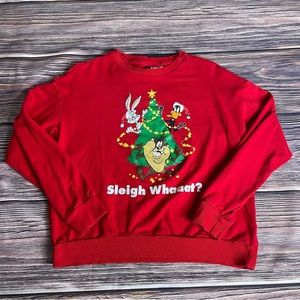 Looney Tunes x H&M Sweatshirt Crewneck Taz Bugs Daffy Christmas Women’s Sz Large